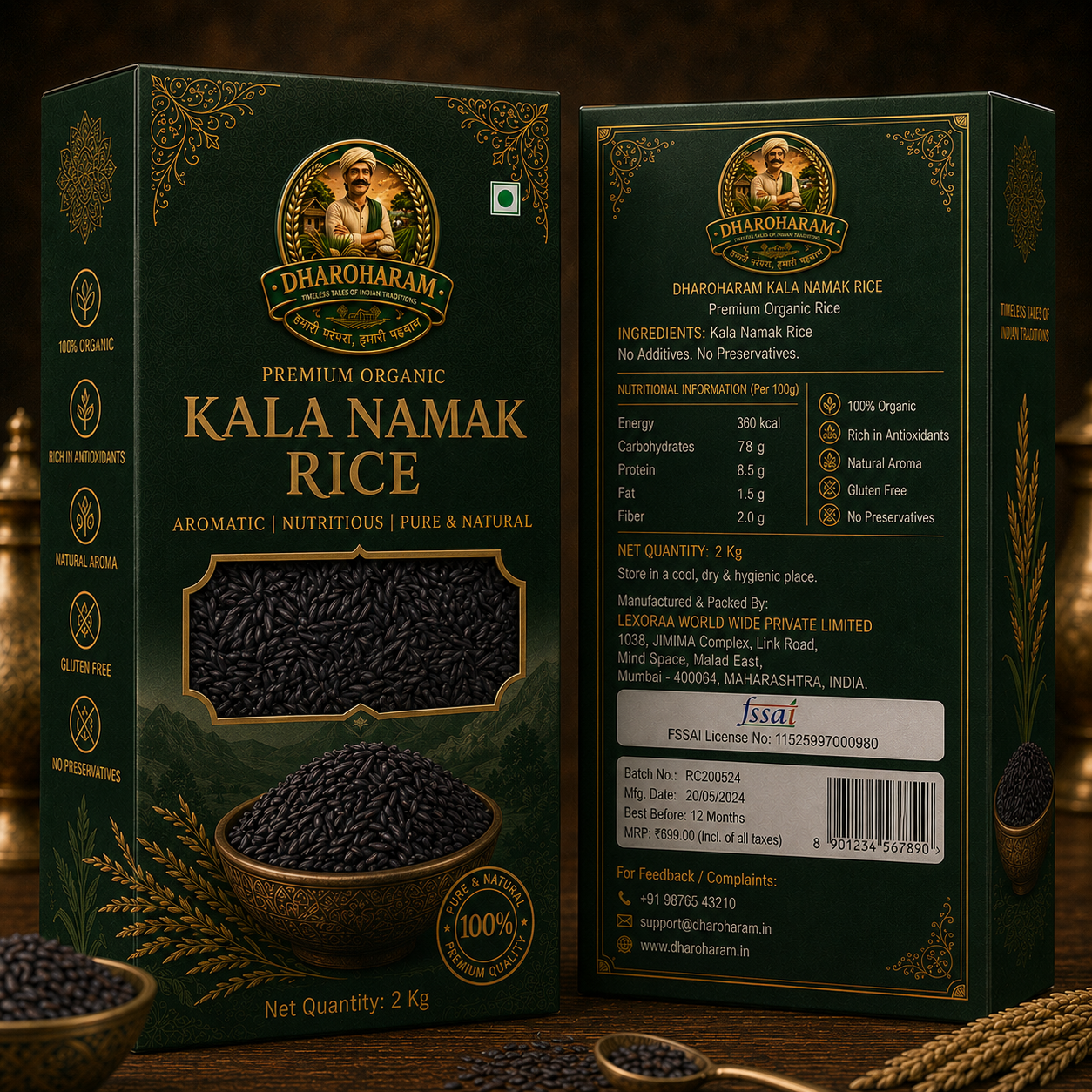 dharoharam premium kala namak rice 2 kg dharoharam premium kala namak rice 2 kg