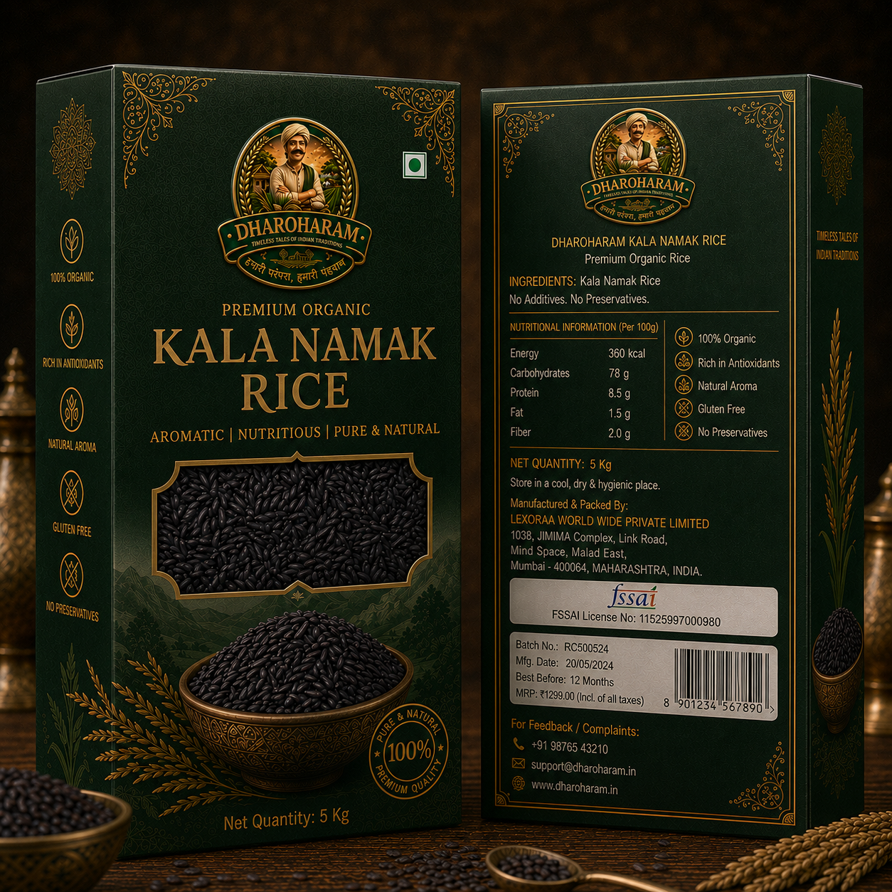 dharoharam premium kala namak rice 5 kg dharoharam premium kala namak rice 5 kg
