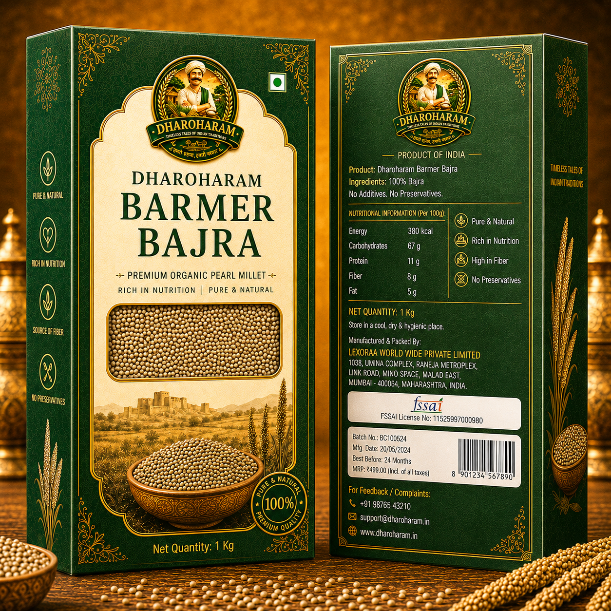 dharoharam organic barmer bajra 1 kg dharoharam organic barmer bajra 1 kg