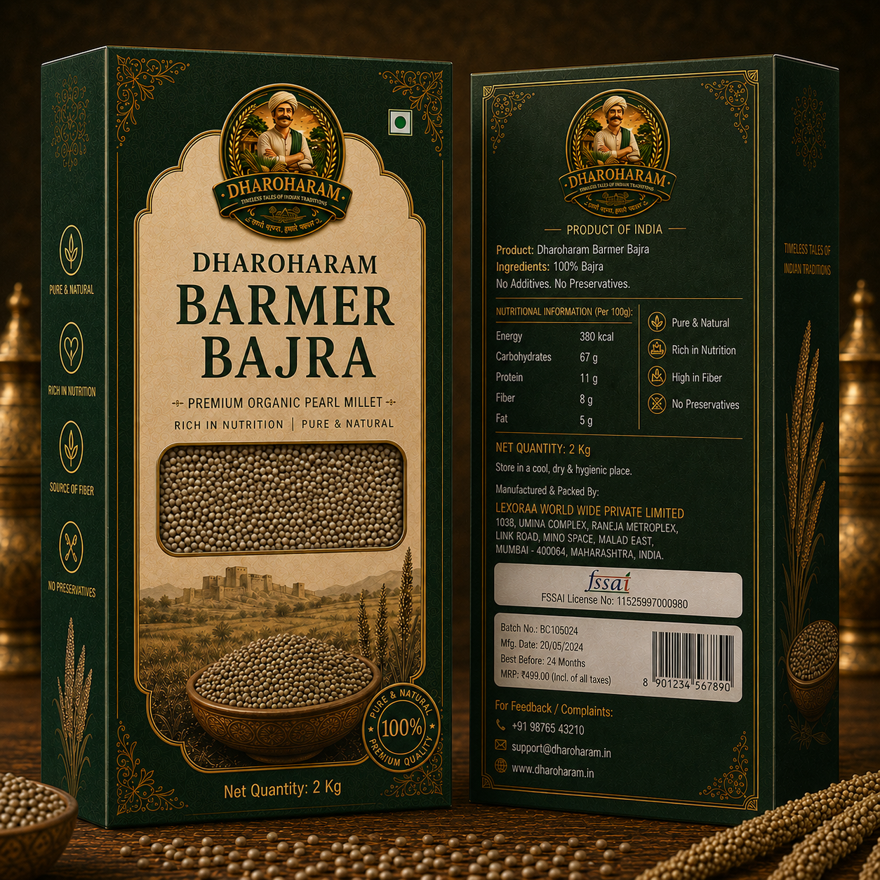 dharoharam organic barmer bajra 2 kg dharoharam organic barmer bajra 2 kg