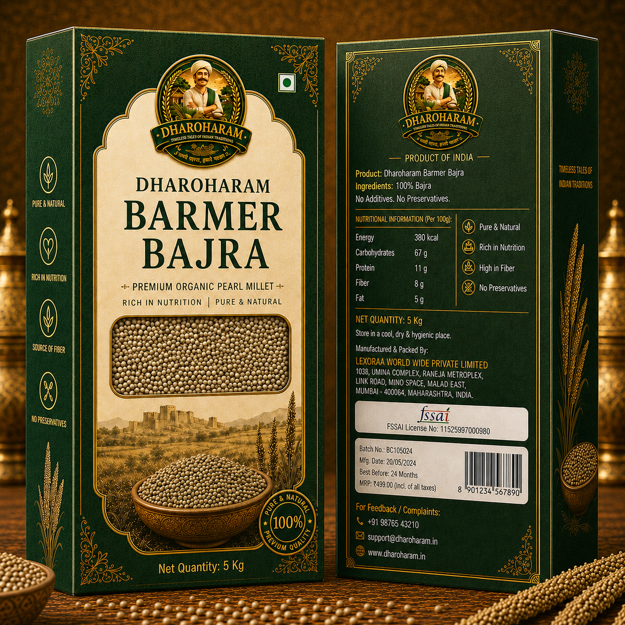 dharoharam organic barmer bajra 5 kg dharoharam organic barmer bajra 5 kg