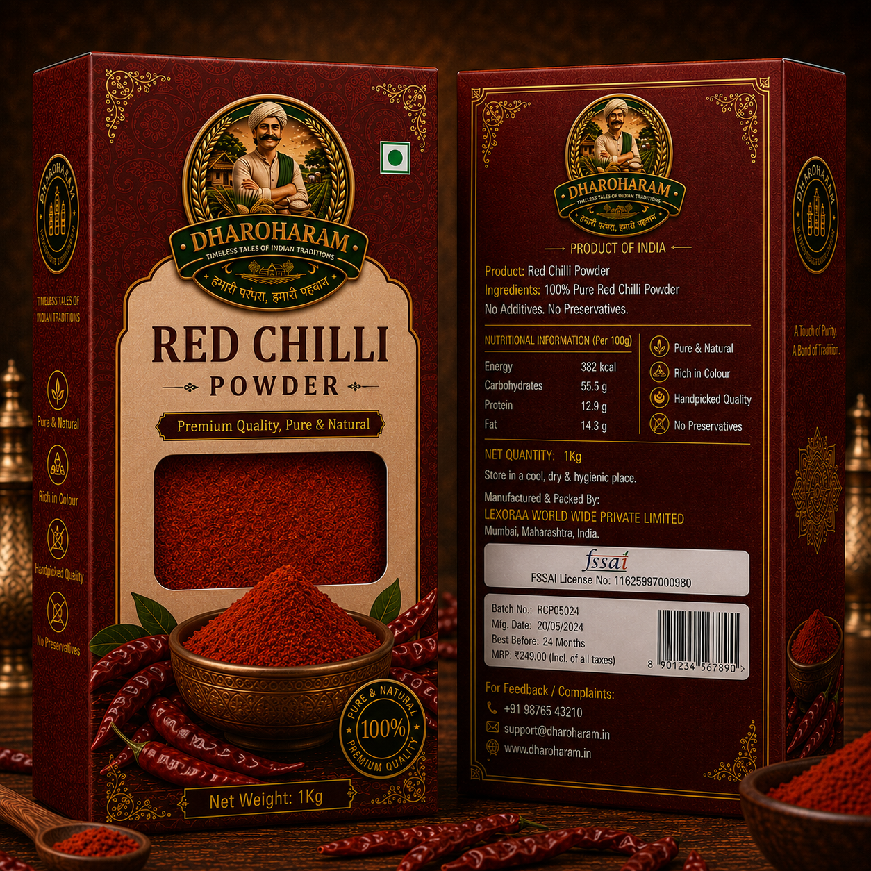 dharoharam red chilly powder 1kg dharoharam red chilly powder 1kg
