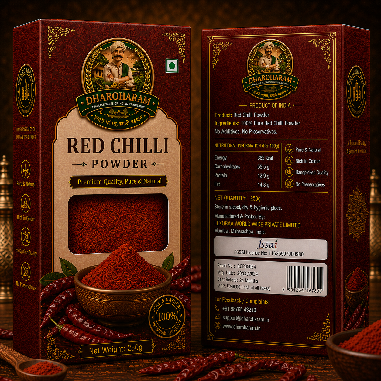 dharoharam red chilly powder 250g dharoharam red chilly powder 250g
