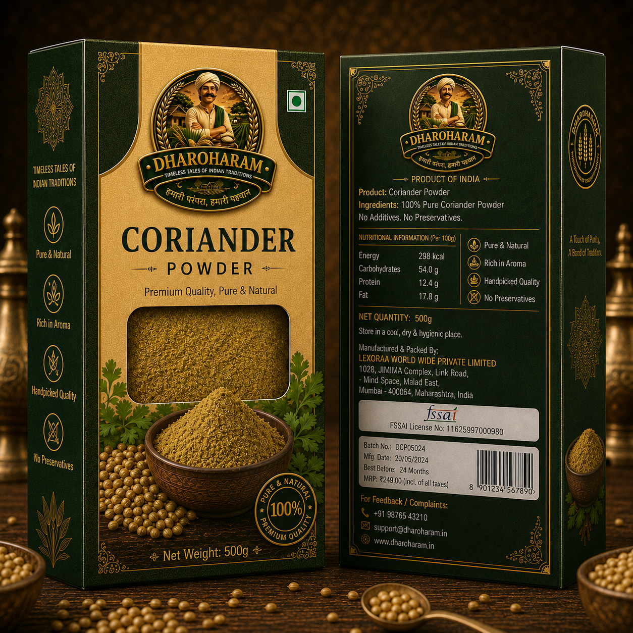 dharoharam dhaniya powder 500g dharoharam dhaniya powder 500g