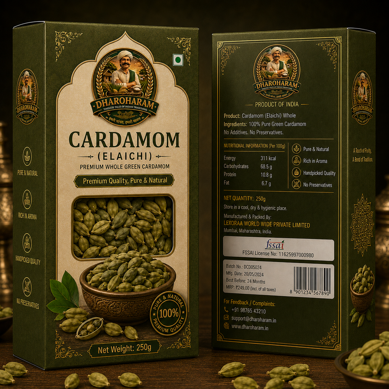 dharoharam green eliachi 250g dharoharam green eliachi 250g