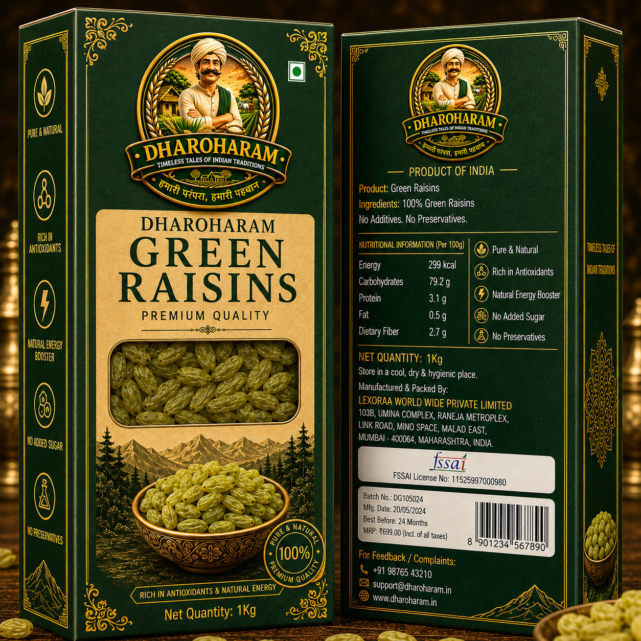 dharoharam premium green raisins 1kg dharoharam premium green raisins 1kg