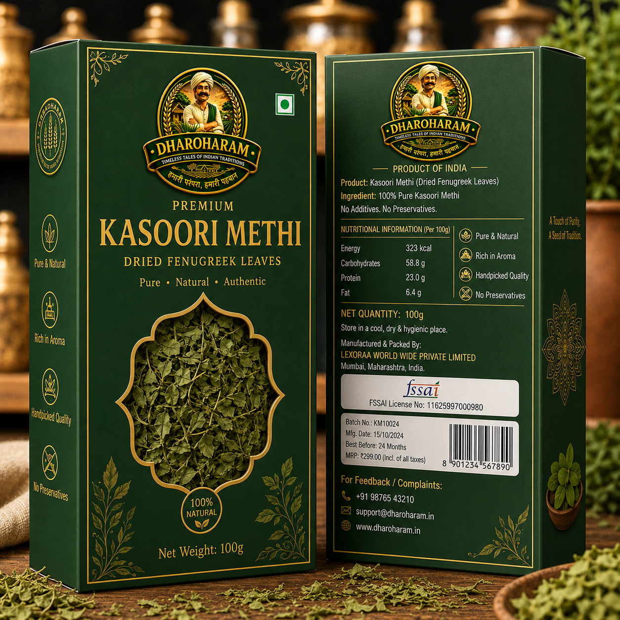dharoharam premium kasoori methi 100g dharoharam premium kasoori methi 100g
