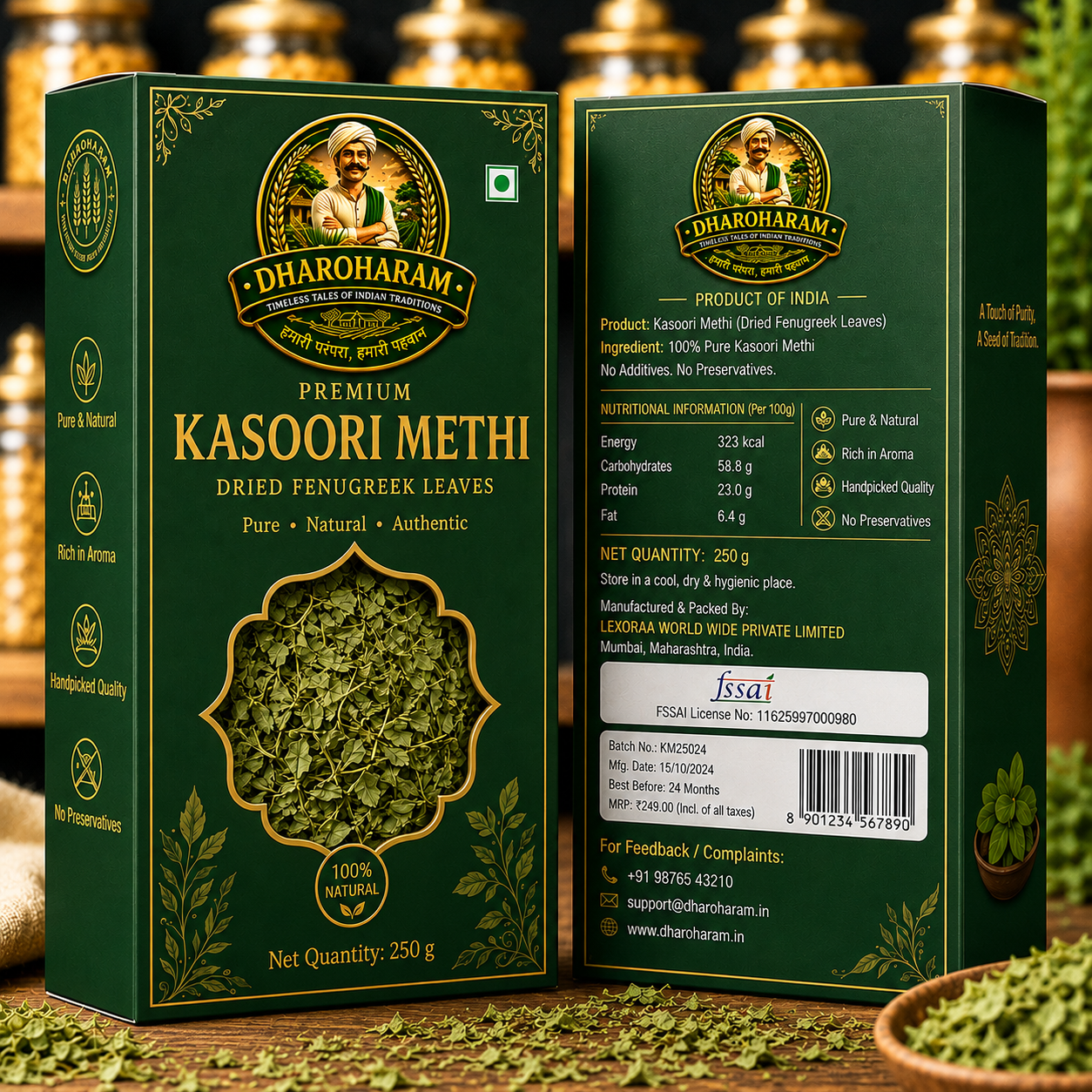 dharoharam premium kasoori methi 250g dharoharam premium kasoori methi 250g