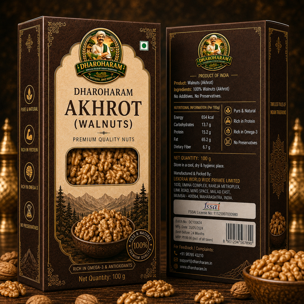 dharoharam premium walnut 100g dharoharam premium walnut 100g