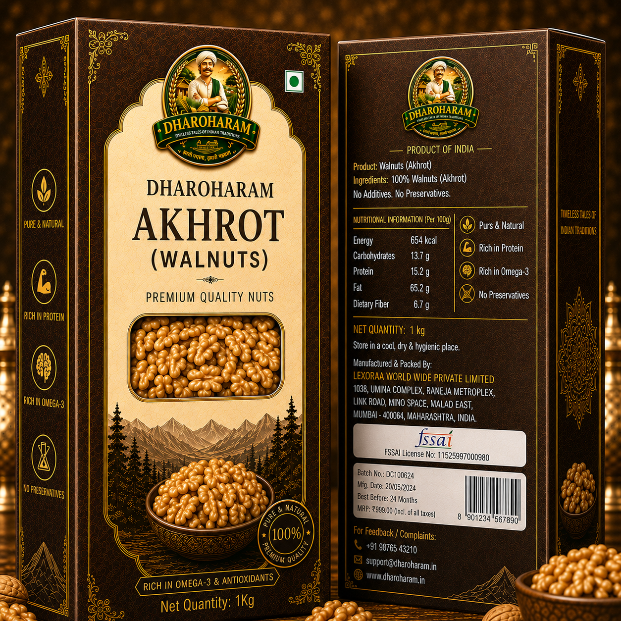 dharoharam premium walnut 1kg dharoharam premium walnut 1kg