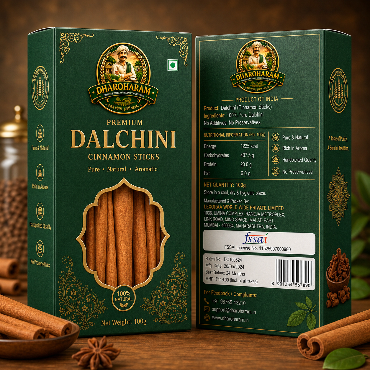 dharoharam premium whole dalchini 100g dharoharam premium whole dalchini 100g
