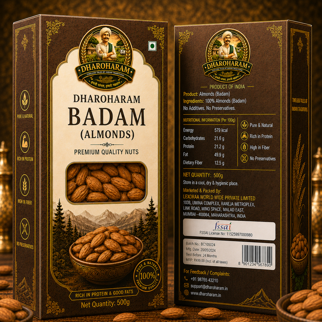 dharoharam premium almonds 500g dharoharam premium almonds 500g