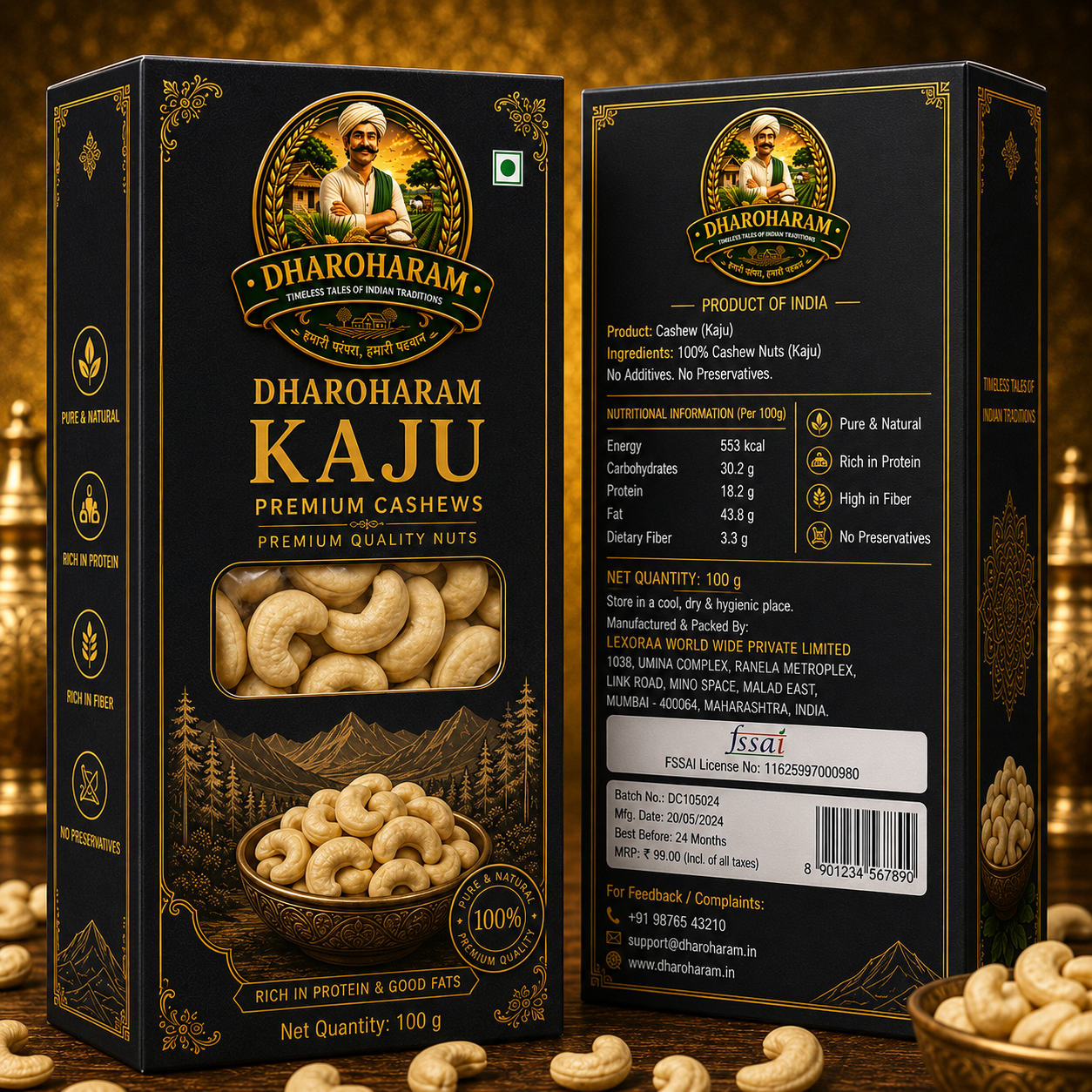 dharoharam premium cashew 100g dharoharam premium cashew 100g