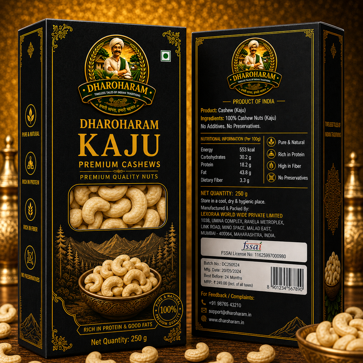 dharoharam premium cashew 250g dharoharam premium cashew 250g