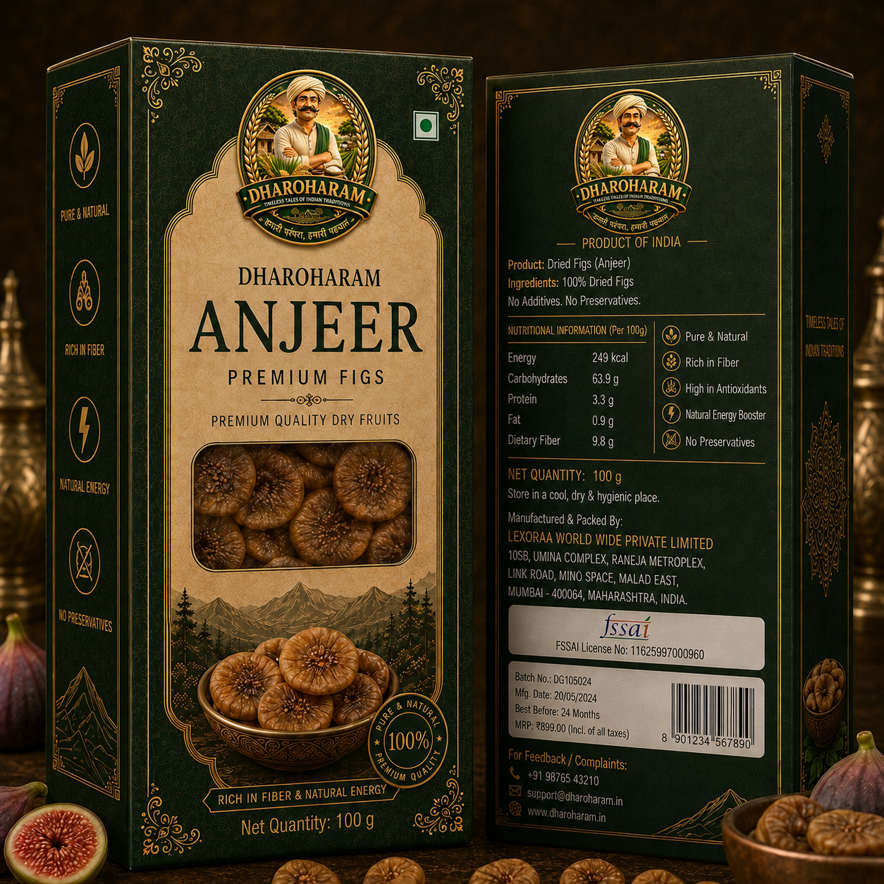 dharoharam premium figs/anjeer 100g dharoharam premium figs/anjeer 100g