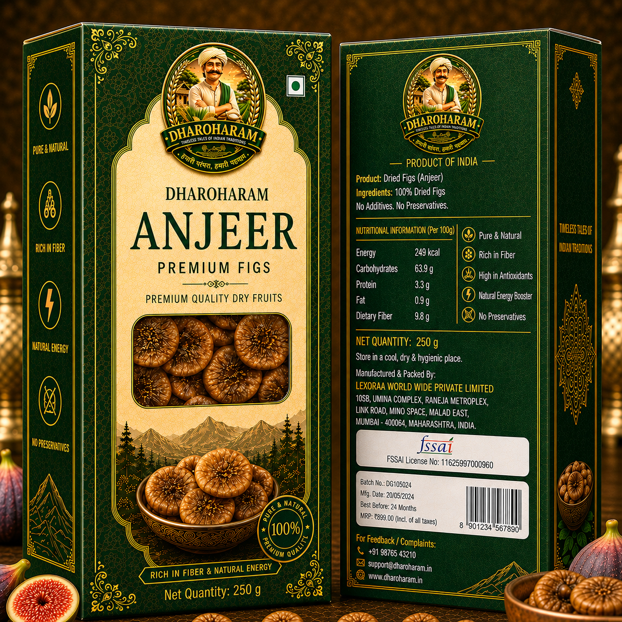 dharoharam premium figs/anjeer 250g dharoharam premium figs/anjeer 250g