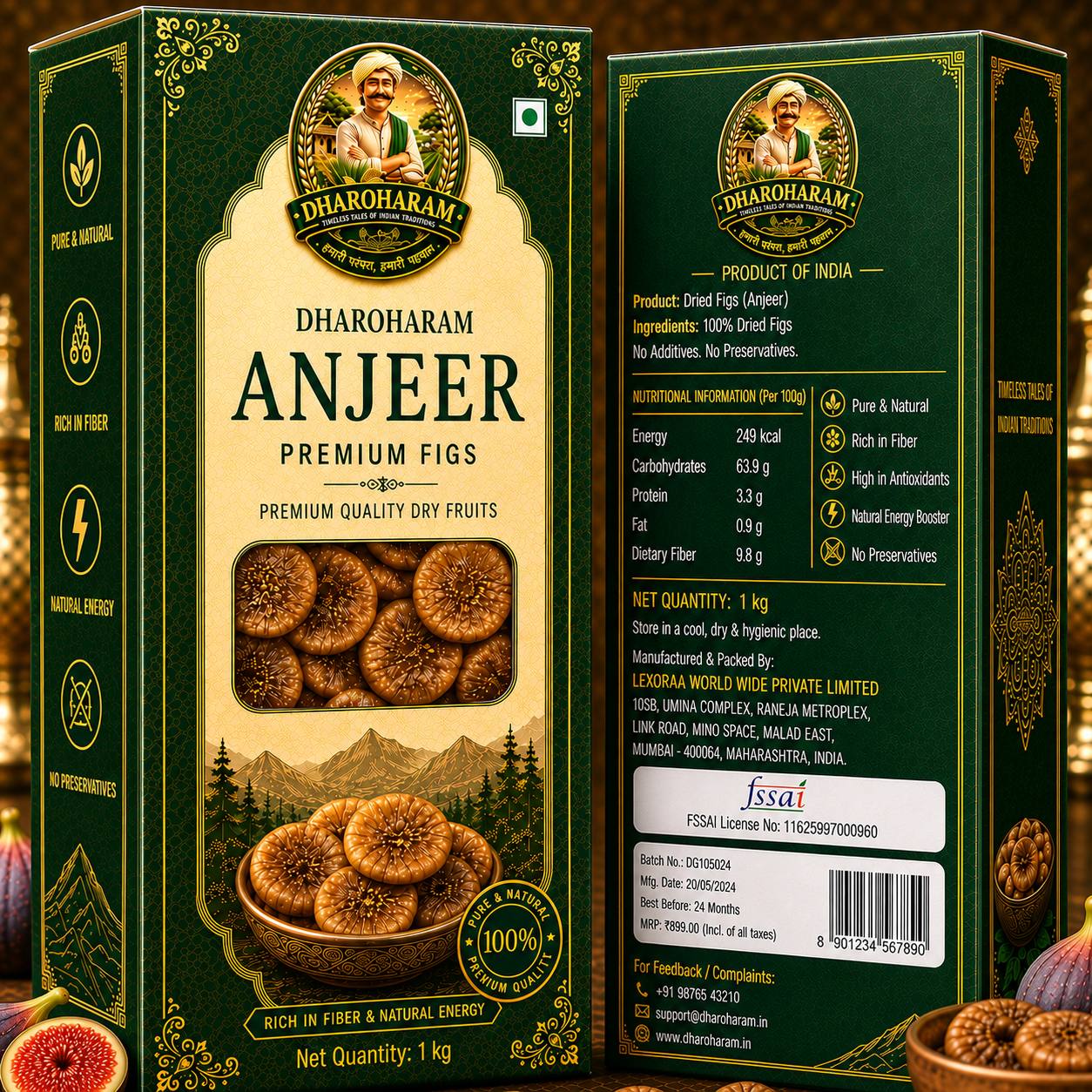 dharoharam premium figs/anjeer 1kg dharoharam premium figs/anjeer 1kg